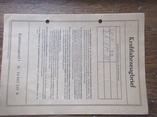 Originaler kfz brief - originaler, mercedes