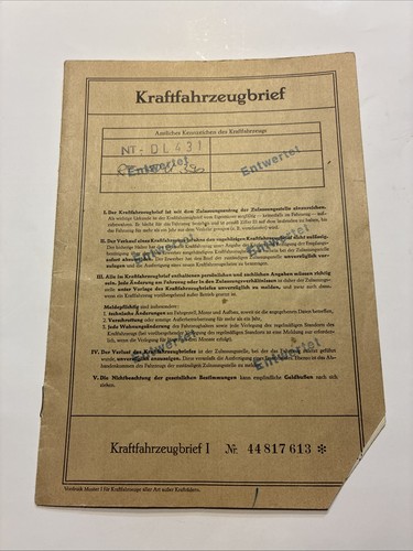 Fahrzeugbrief daimler benz - fahrzeugbrief,